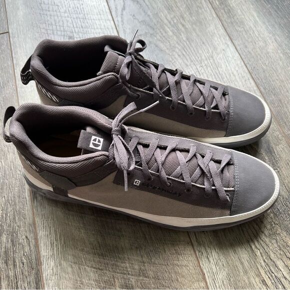 Black Caterpillar Code Hex Utility Unisex Leather Shoe Sneakers Grey P110508 - Picture 2 of 12